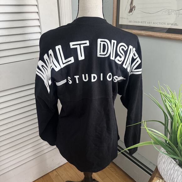 Spirit Jersey Tops - Disney Spirit Jersey Adult XS Black Walt Disney Studios Spellout Mickey Mouse
